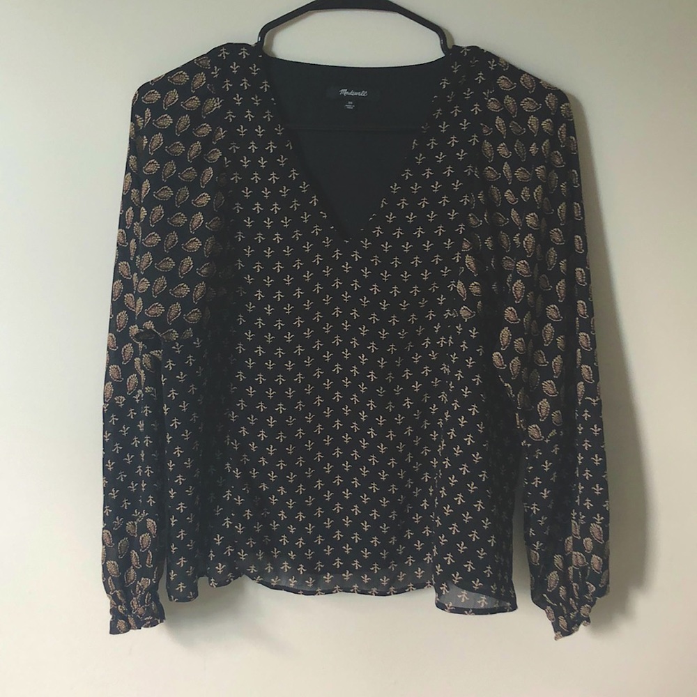 Madewell black blouse xs